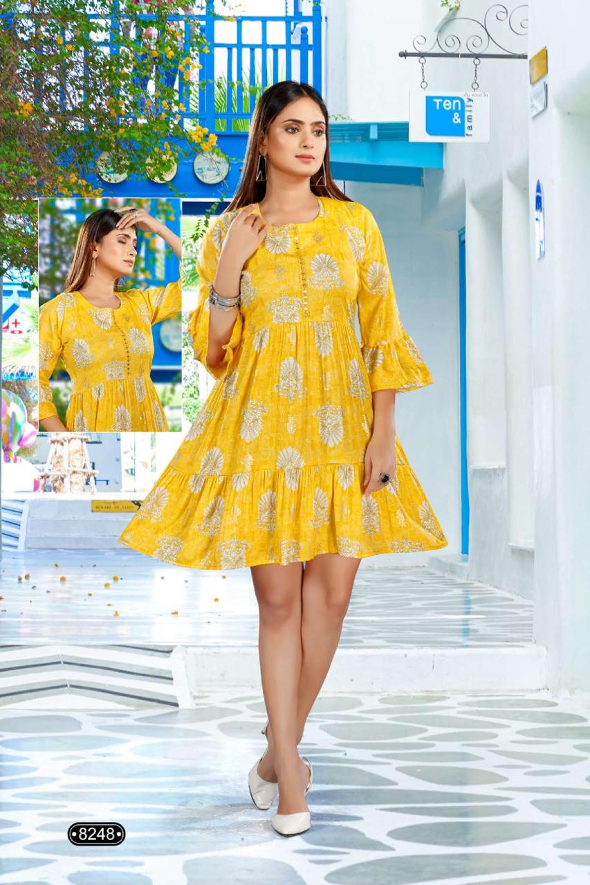 Golden Ginni Fancy Wear Wholesale Printed Kurtis Catalog
